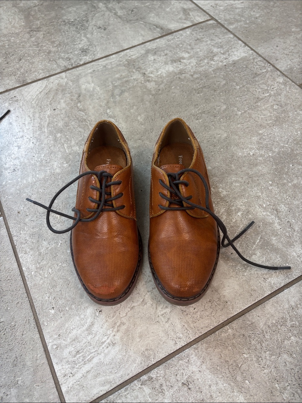 Brown oxford lace up style dress shoes